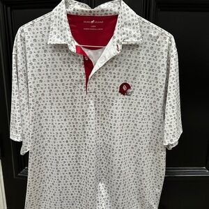 White Football Helmet Patterned Men's OU Shirt